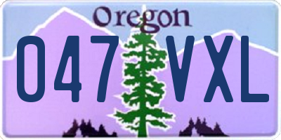 OR license plate 047VXL