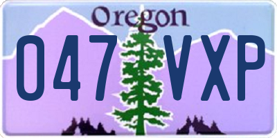 OR license plate 047VXP