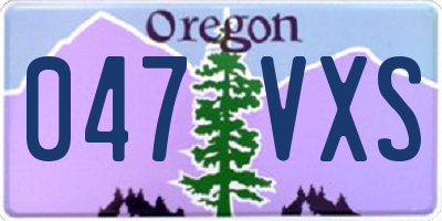 OR license plate 047VXS