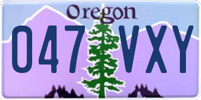 OR license plate 047VXY
