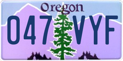 OR license plate 047VYF