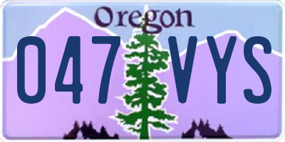 OR license plate 047VYS