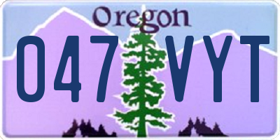 OR license plate 047VYT