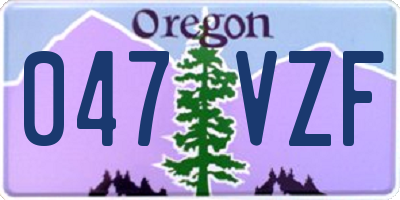 OR license plate 047VZF
