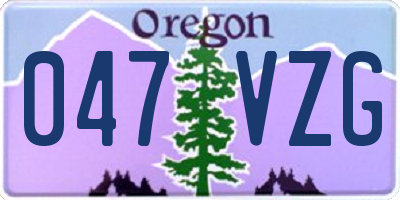 OR license plate 047VZG