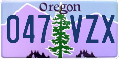 OR license plate 047VZX
