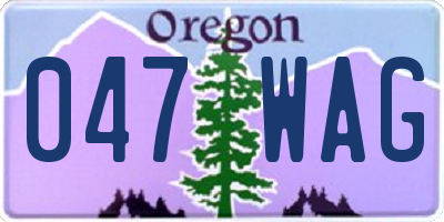 OR license plate 047WAG