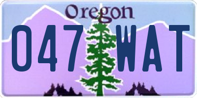 OR license plate 047WAT