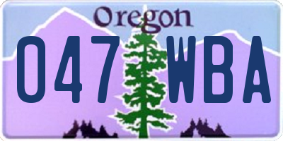 OR license plate 047WBA