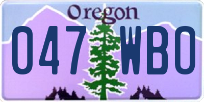 OR license plate 047WBO