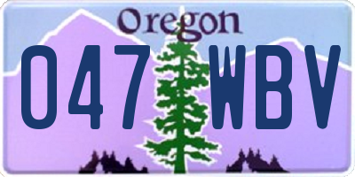 OR license plate 047WBV