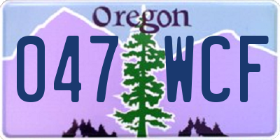 OR license plate 047WCF