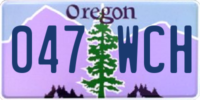 OR license plate 047WCH