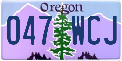 OR license plate 047WCJ