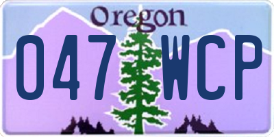OR license plate 047WCP