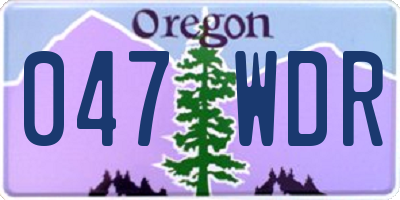 OR license plate 047WDR