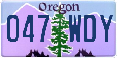 OR license plate 047WDY