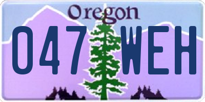 OR license plate 047WEH