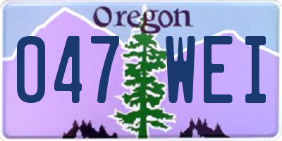 OR license plate 047WEI
