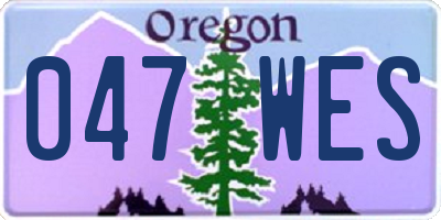 OR license plate 047WES
