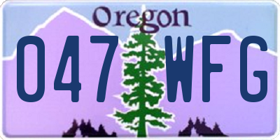 OR license plate 047WFG