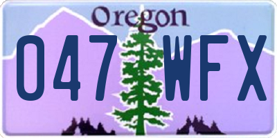 OR license plate 047WFX