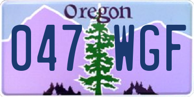 OR license plate 047WGF