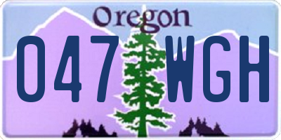 OR license plate 047WGH