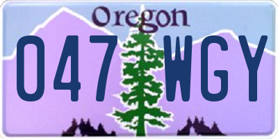 OR license plate 047WGY