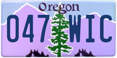 OR license plate 047WIC