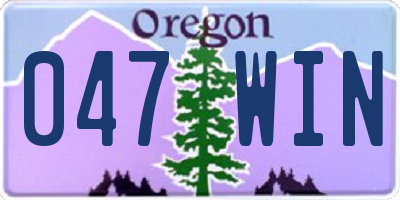 OR license plate 047WIN