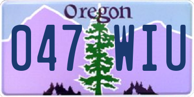 OR license plate 047WIU