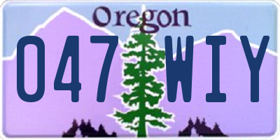 OR license plate 047WIY