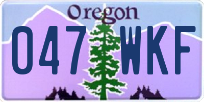 OR license plate 047WKF