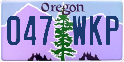 OR license plate 047WKP