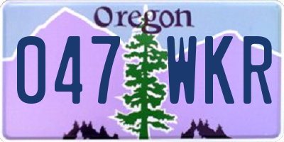 OR license plate 047WKR