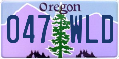 OR license plate 047WLD