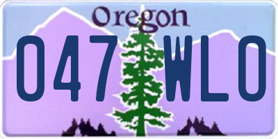 OR license plate 047WLO