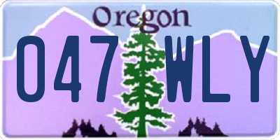 OR license plate 047WLY