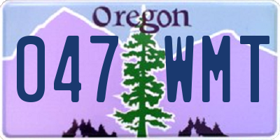 OR license plate 047WMT