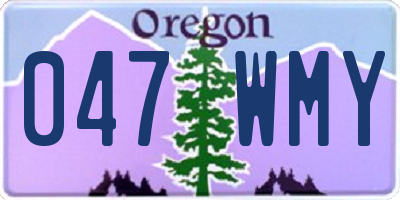 OR license plate 047WMY