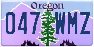 OR license plate 047WMZ