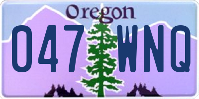 OR license plate 047WNQ