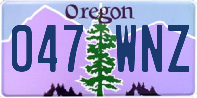 OR license plate 047WNZ