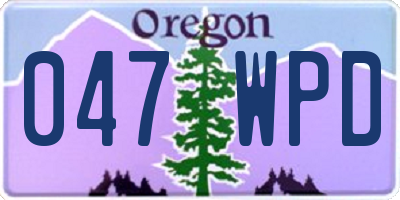 OR license plate 047WPD