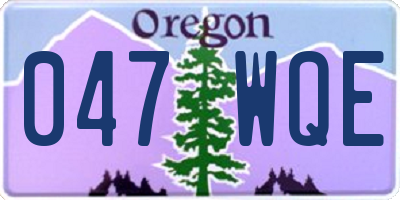 OR license plate 047WQE