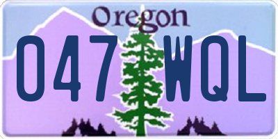 OR license plate 047WQL