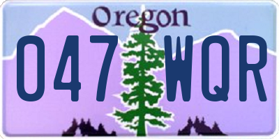 OR license plate 047WQR