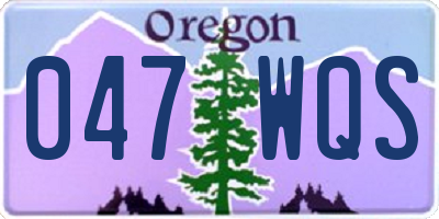 OR license plate 047WQS