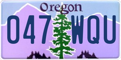 OR license plate 047WQU